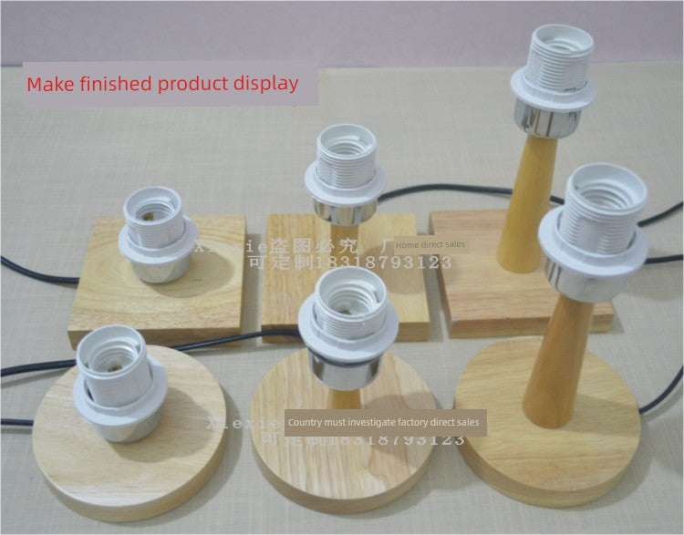 Wooden Solid Wood Oak Chassis DIY Lamp Holder Base Lamp Post Log round and Square Creative Lamp Lighting Accessories