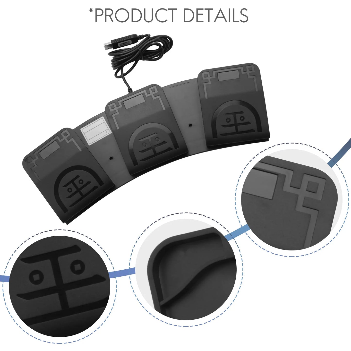 FS2020U1 USB Foot Switch Control Key Customized Computer Keyboard Action Pedal for Devices Instruments Computers Office
