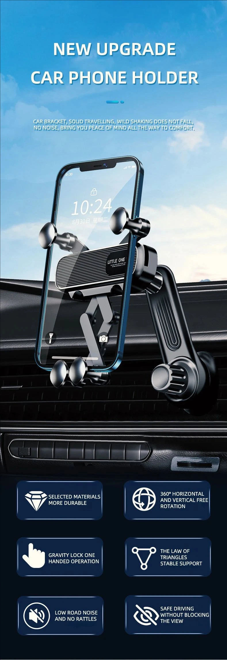 LIMUD Car Phone Holder Special Fixed Base For AUDI A6 C8 A7 C9 2019-2024 Wireless Charger Bracket Auto Interior Accessories