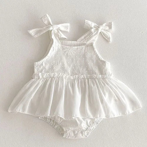 2025 New Summer Infant Baby Girls Bodysuits+Hat Sleeveless Cotton Flower Print Toddler Baby Girls Jumpsuit 0-24M Baby Clothing