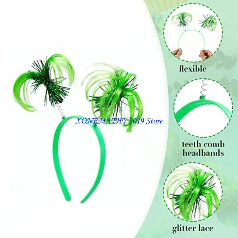F42F Costume Accessories Feathers Ponytails Headband Color Tinsel Wrapped Headband