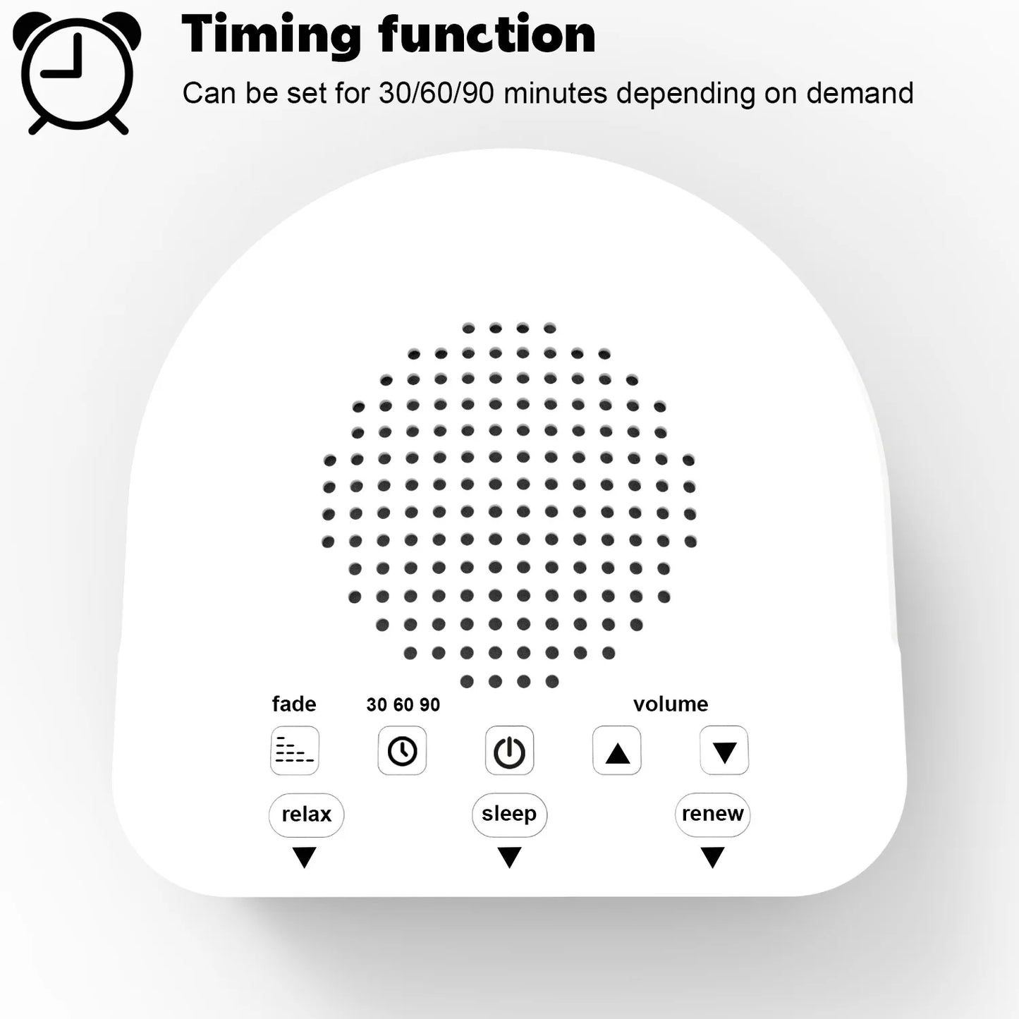 White Noise Sound Machine Portable Baby Sleep Machine Sounds Volume Adjustable Built-in Rechargeable Battery USB