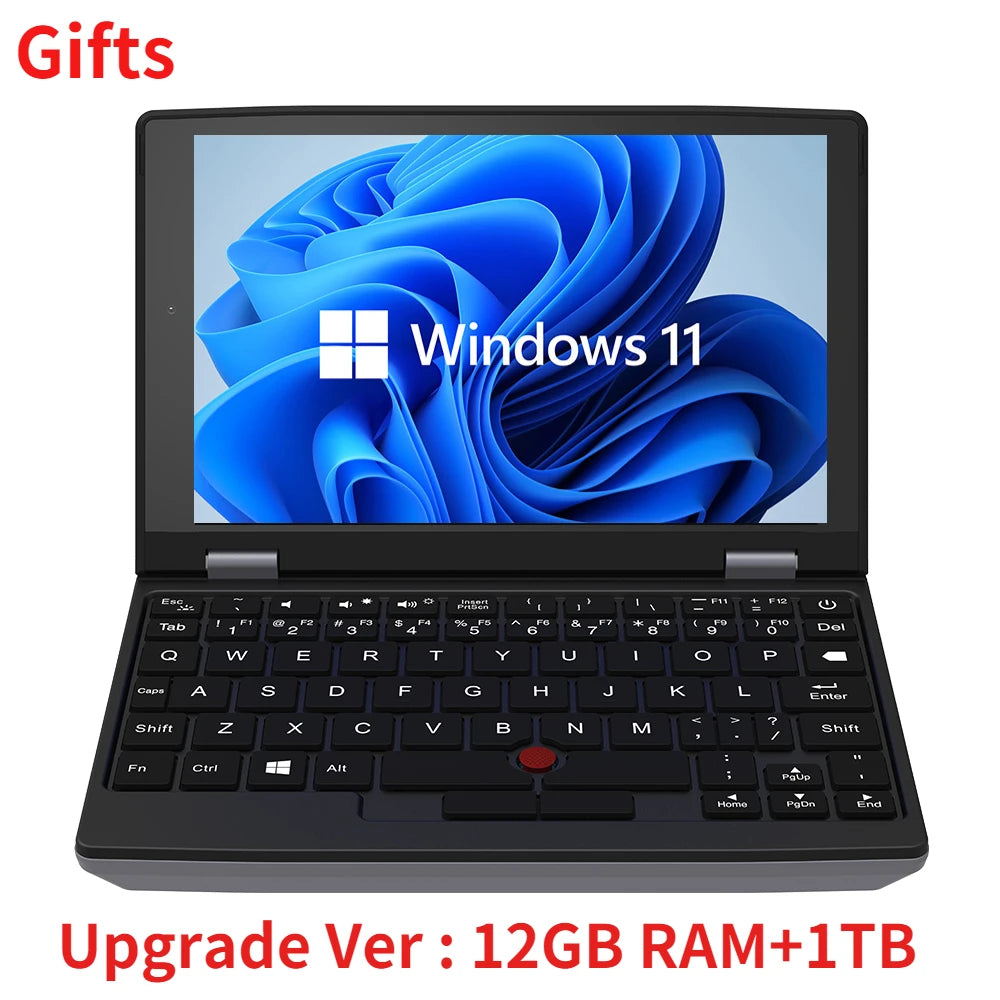 2024 Portable Mini Laptops Metal Small Notebooks Windows 11 7 Inch Touch Screen office N100 16GB+1TB IPS Netbook Micro Computer