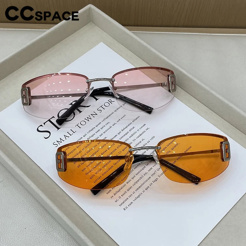 Rimless Sunglasses Rectangle Fashion Popular Women Men Shades Square Sun Glasses For Female Male Summer Traveling Oculos