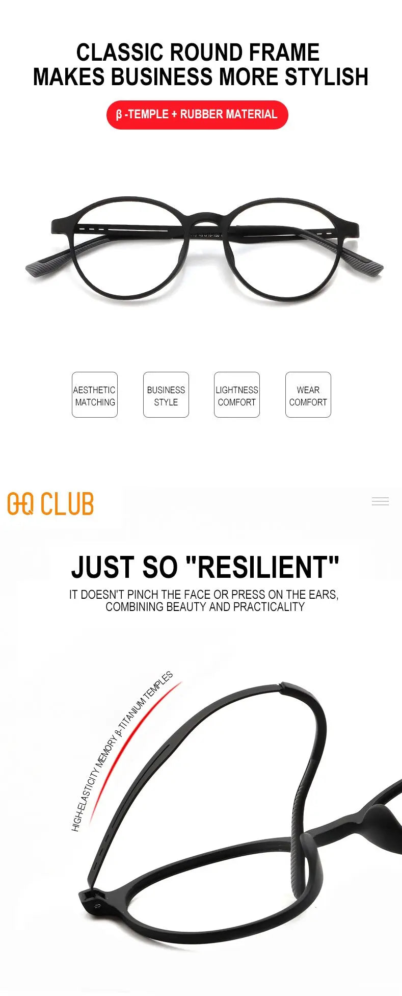 O-Q CLUB Ultra-light Reading Glasses Woman Optical Classic Round TR90 Titanium Legs Lunette Pour Femme Original Women Sunglasses