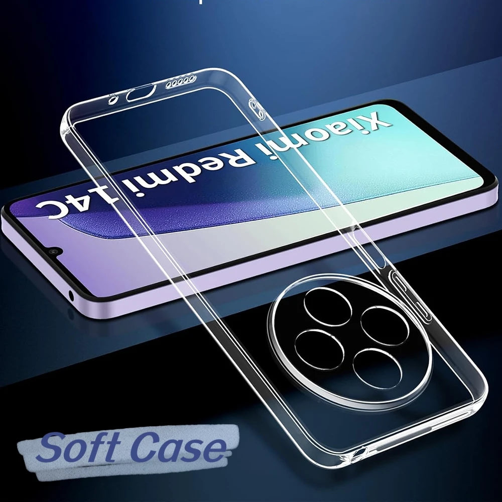 Ultra Thin Silicone Clear Case For Xiaomi Redmi 14C 13C 12C 11A 10A 10C 9A 9C Note 14 13 12 11 11S 10 10S 9 9S Pro Plus Fundas