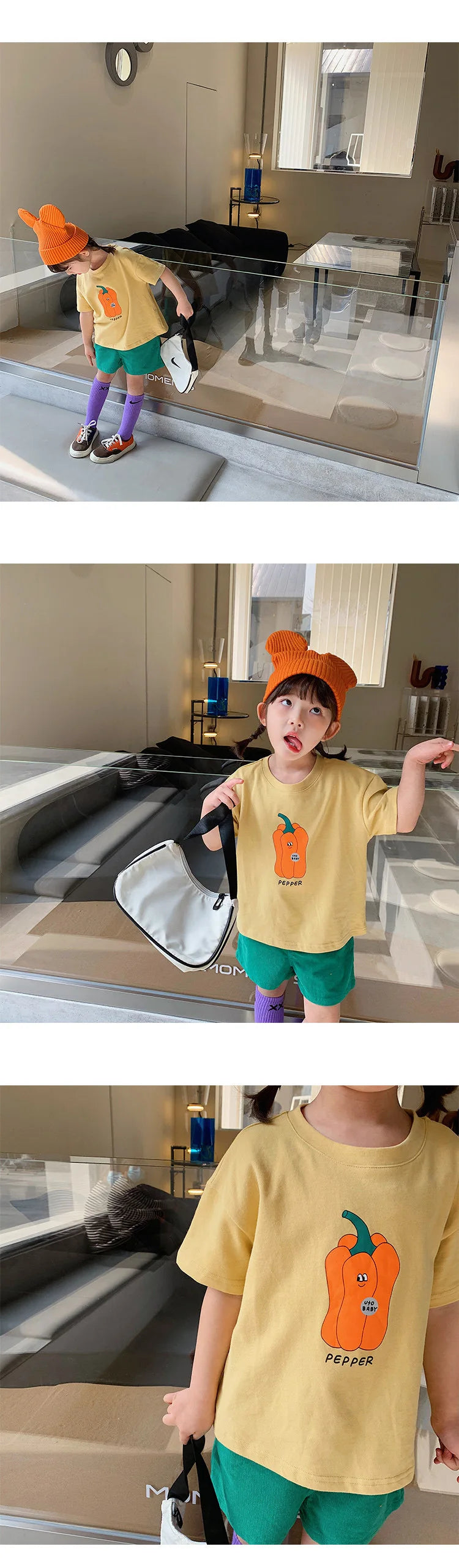 Baby Girls Boys Short Sleeved T-shirt Kids Cotton Top Tees Toddler Cartoon Print Shirts Summer Children's Clothing Korean Style