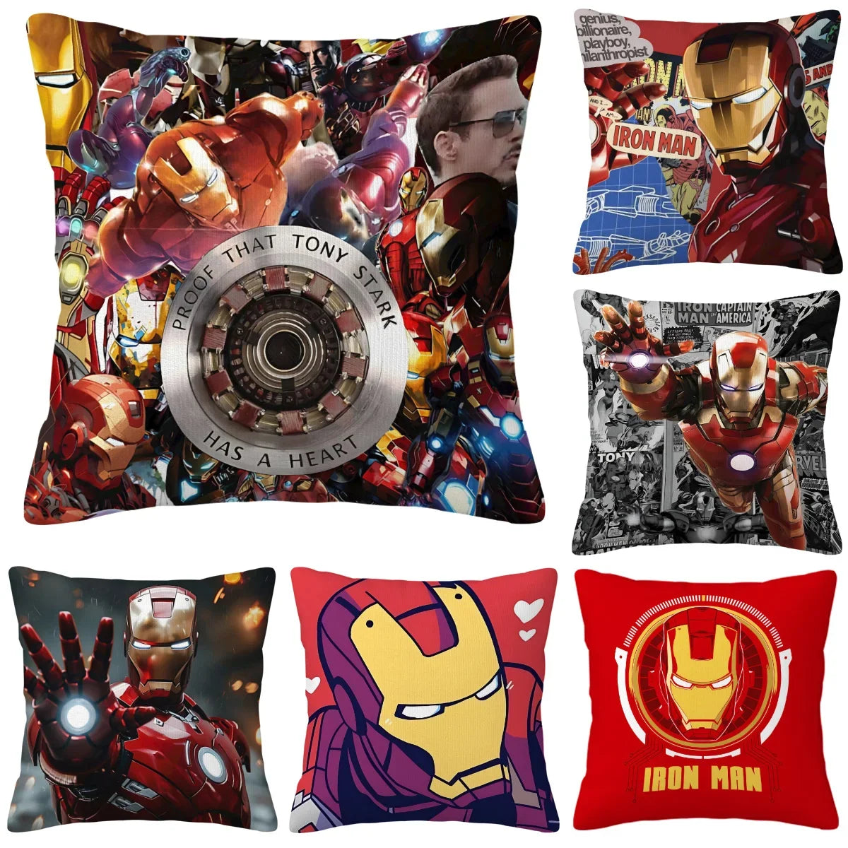 Iron Man Cushion Covers  Cushions Cover for Sofa Home Decorations Anime Interior Decoration Decorative Pillowcase Pillow