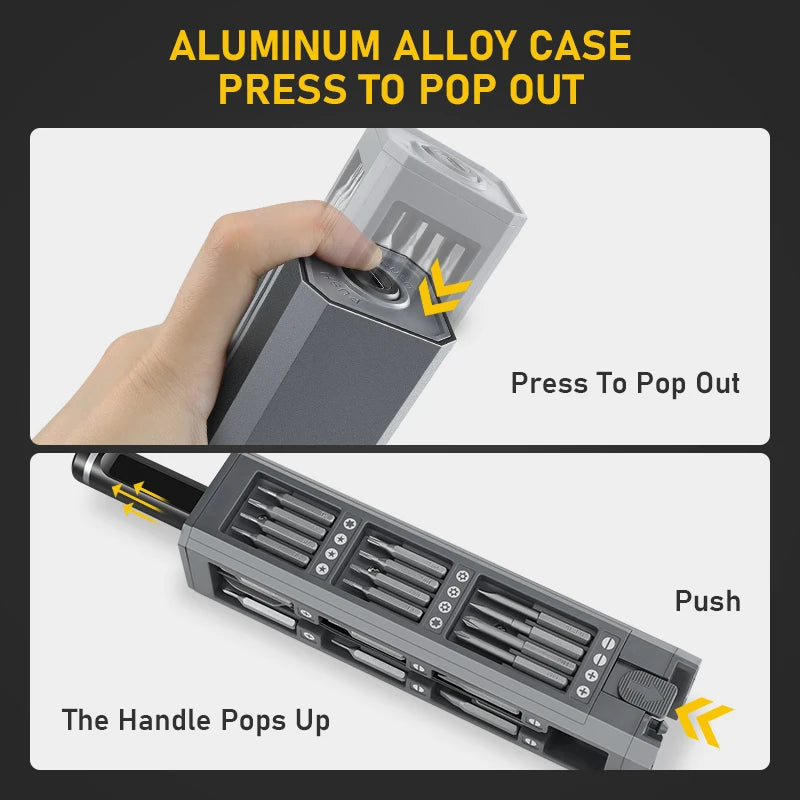 Galacok S6 MAX Precision Electric Screwdriver Set 5-Speed Torque Adjustable Magnetic Phillips Torx Screwdriver Bits for PC DIY