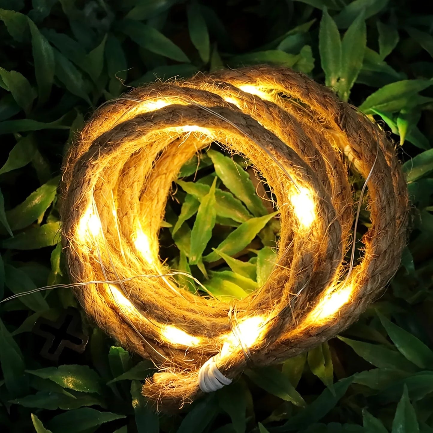 100/200 LEDS Outdoor Solar Retro Hemp Rope Light 8 Lighting Mode Warm White Copper Wire Light for Yard Garden Balcony Decor Lamp