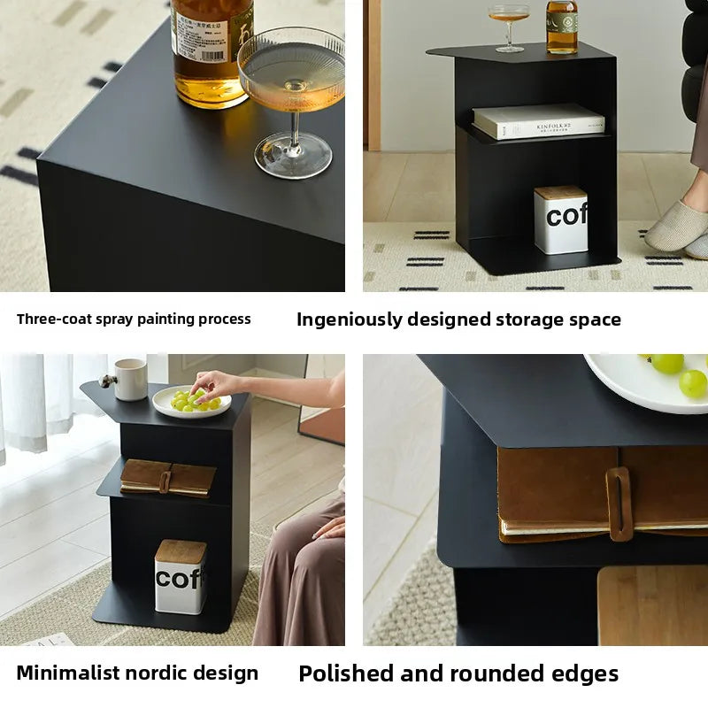Home Creative Sofa Side Table Balcony Coffee Table Minimalist Bedside Cabinet,Portable Multi-Purpose Storage RackSmall Furniture