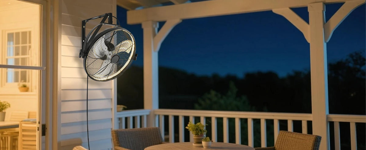 Modern Wall Fan Remote Control 6 Speed Electric Fan Ventilation Multi-Adjustable Oscillating Head Timer LED Ceiling Fan Light