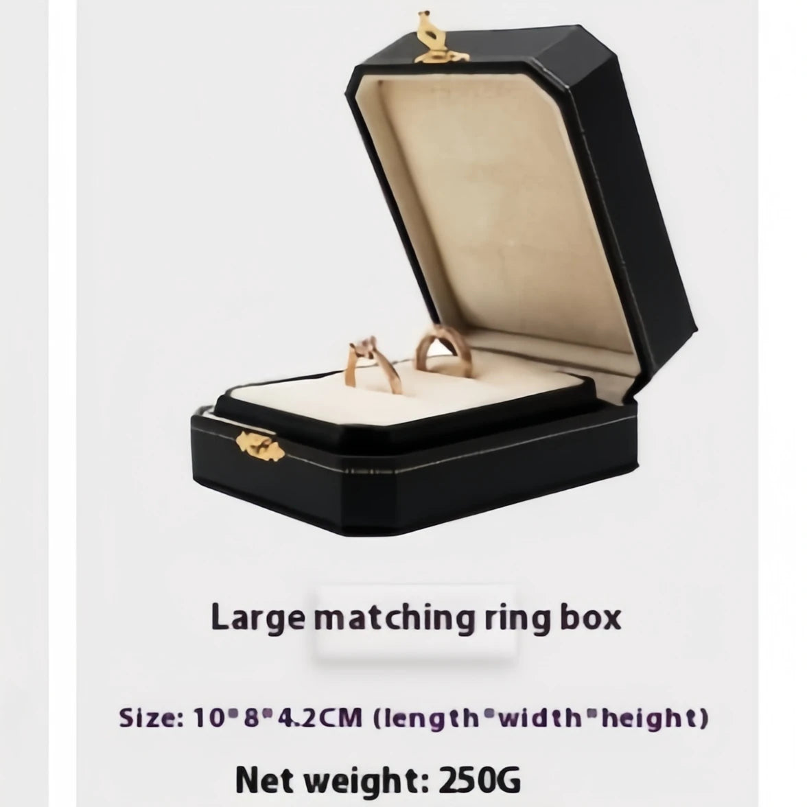 Customizable LOGO Vintage Octagonal Gold Text Storage Box Ring Earnail Bracelet  Jewelry Packaging Case Collection Storage Box