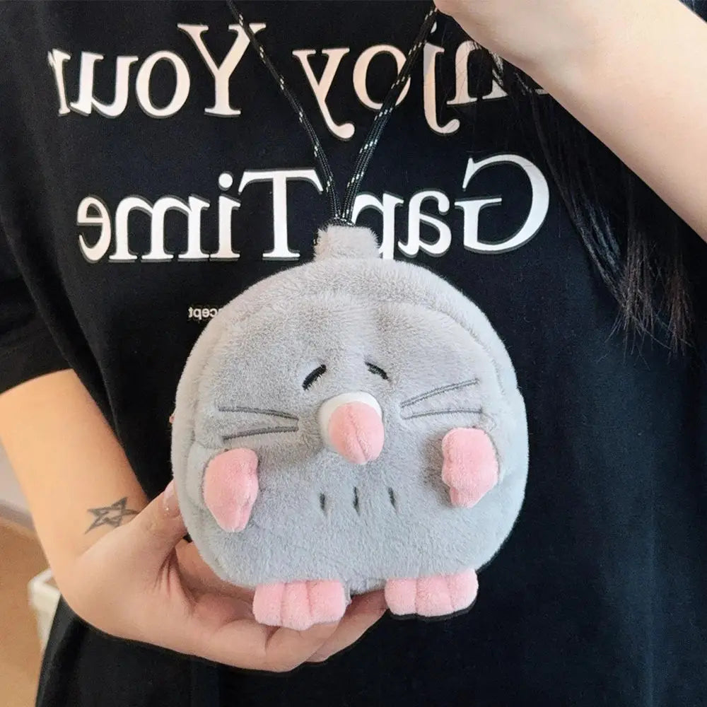 New Portable 3D Mole Pencil Case Plush Cartoon Large Capacity Stationery Bag Creative Cute Doll Stationery Case Dirty Resistant