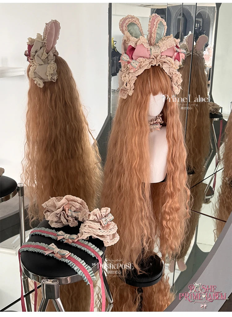 Sweet Cute Girls Lolita Clothing Accessories Set Princess Ribbon Lace Bow Headband Choker Necklace Bracelet and Leg Ring