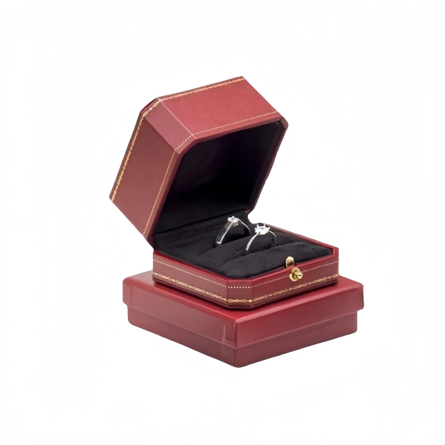 Customizable LOGO Vintage Octagonal Gold Text Storage Box Ring Earnail Bracelet  Jewelry Packaging Case Collection Storage Box