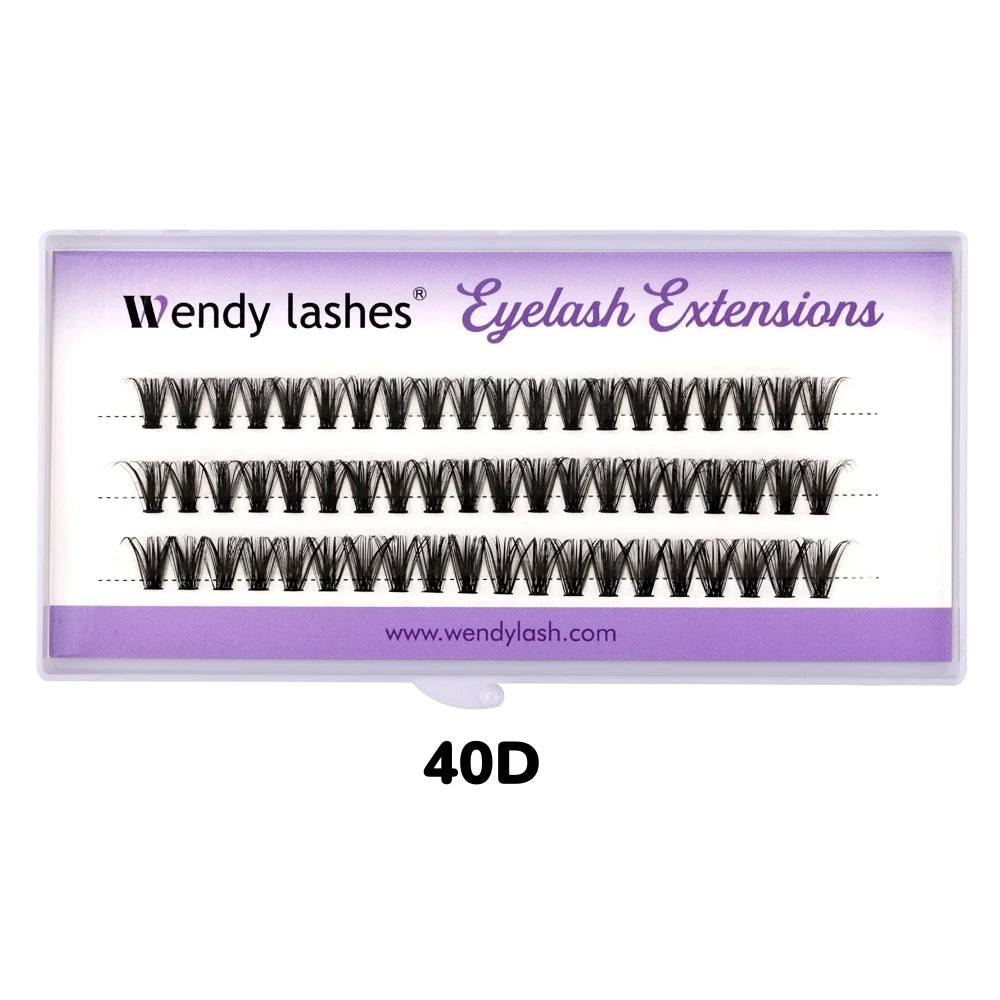 WENDY 3 Rows 10/20/30/40D Bundles Heat Cluster Eyelashes Extension D Curl DIY Individual Faux Mink Thick Volume Grafting Lashes
