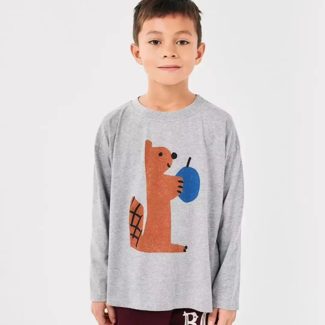 kids shirts 2024 new autumn full sleeve baby girls tops boys tees cotton children clothing cartoon kids t-shirts