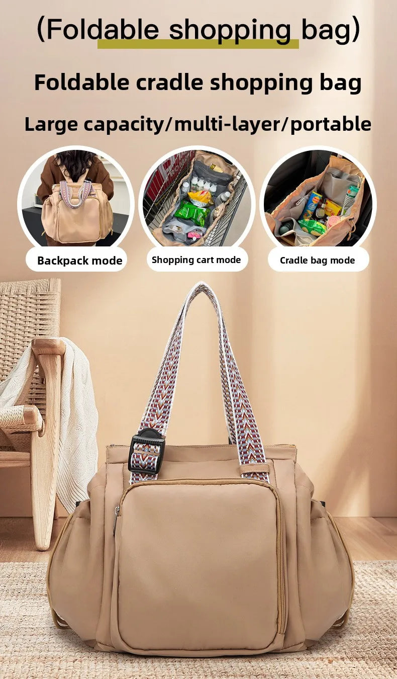3-in-1 Mommy Bag Baby Diaper Bags Multifunctional Women's Tote Backpack Travel Duffel Airport Bags Foldable Gym Bag