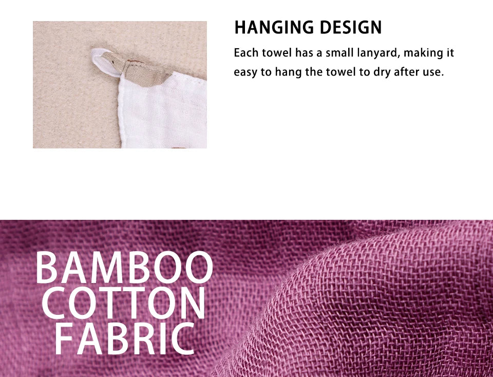 Kangobaby #My Soft Life# 5pcs Pack Bamboo Cotton Breathable Baby Muslin Towel Newborn Burp Cloth