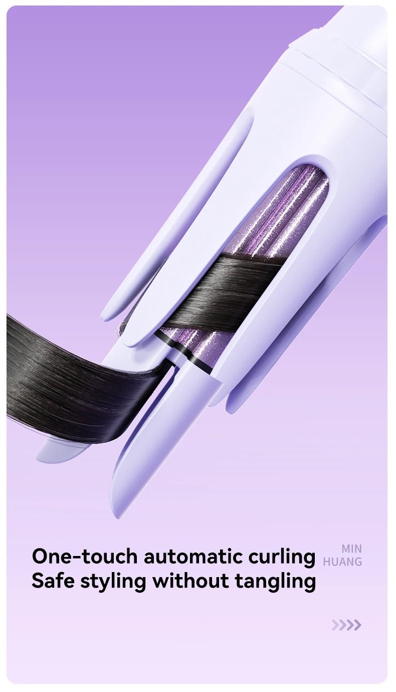 32MM Automatic Curling Iron with 1 Billion Ions Smart Auto Shut-Off Anti-Scald Hair Curler for Women Styling Tool