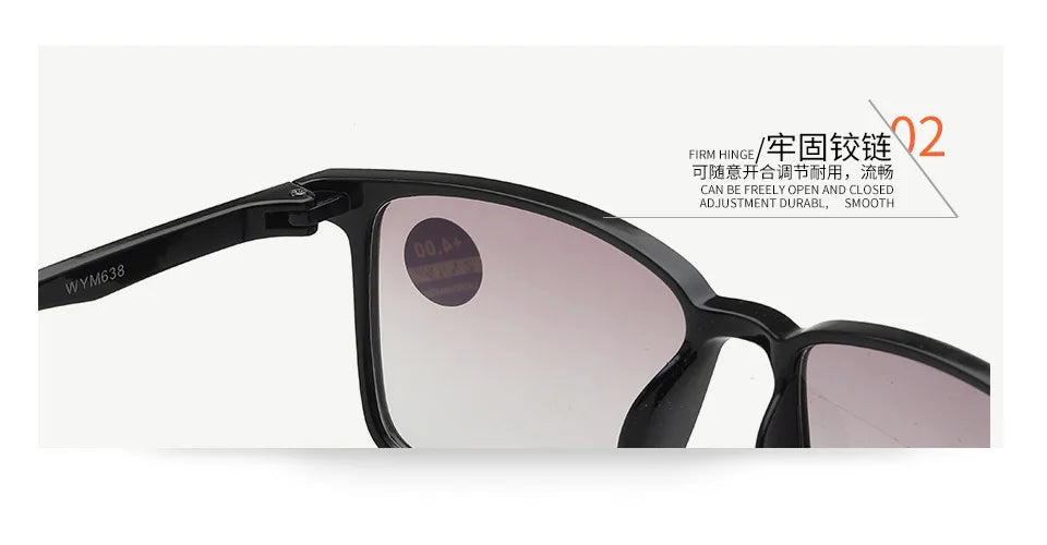 Intelligent Multifocal progressive reading glasses for men women near and dual-use automatic adjustment Eyewear +100 +150 +200