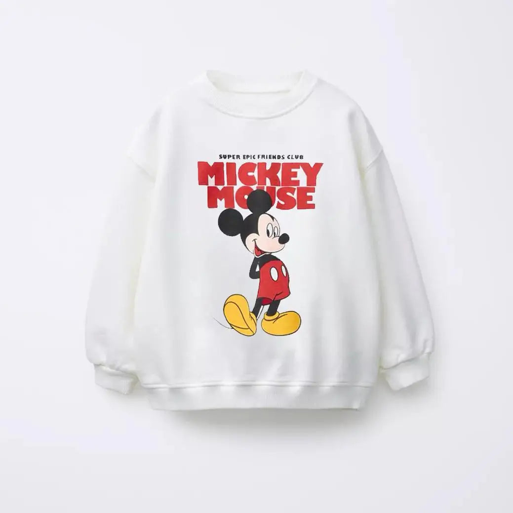 Kids Cartoon Fashion Costume Girls New Round Neck Tops Printed Long Sleeve Autumn Wear Toddler Boys Loose Thin Sweatshirts