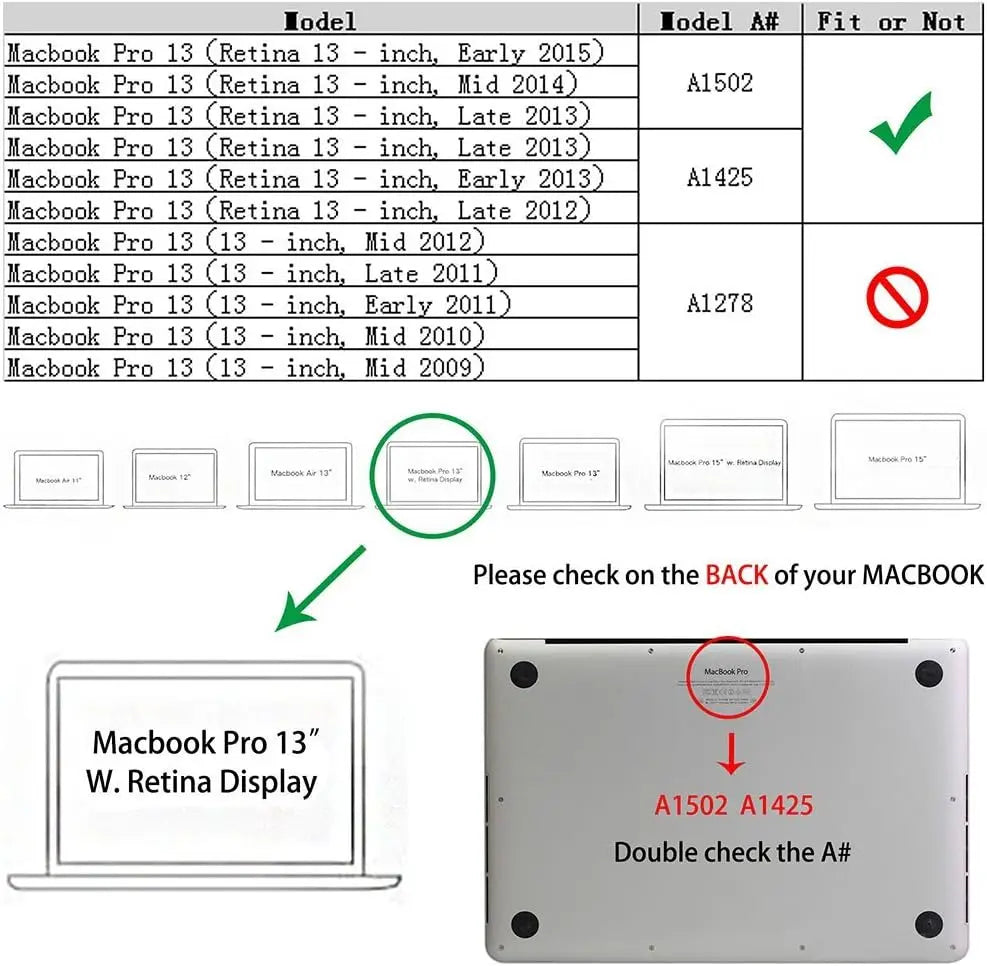 Protective Case for Macbook Pro Retina 13 inch A1502 A1425 Matte cover 2013 2015 MacBookPro Retina13 protective shell