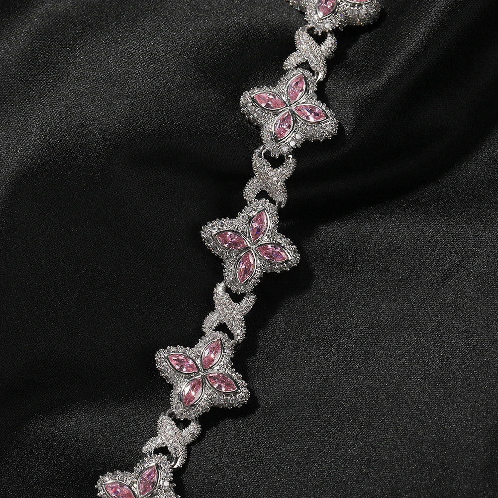 UWIN Multi Color CZ Floral Inifinity Chain Necklaces Pave Setting AAAAA Cubic Zircon Clover Necklace Fashion Jewelry for Gift