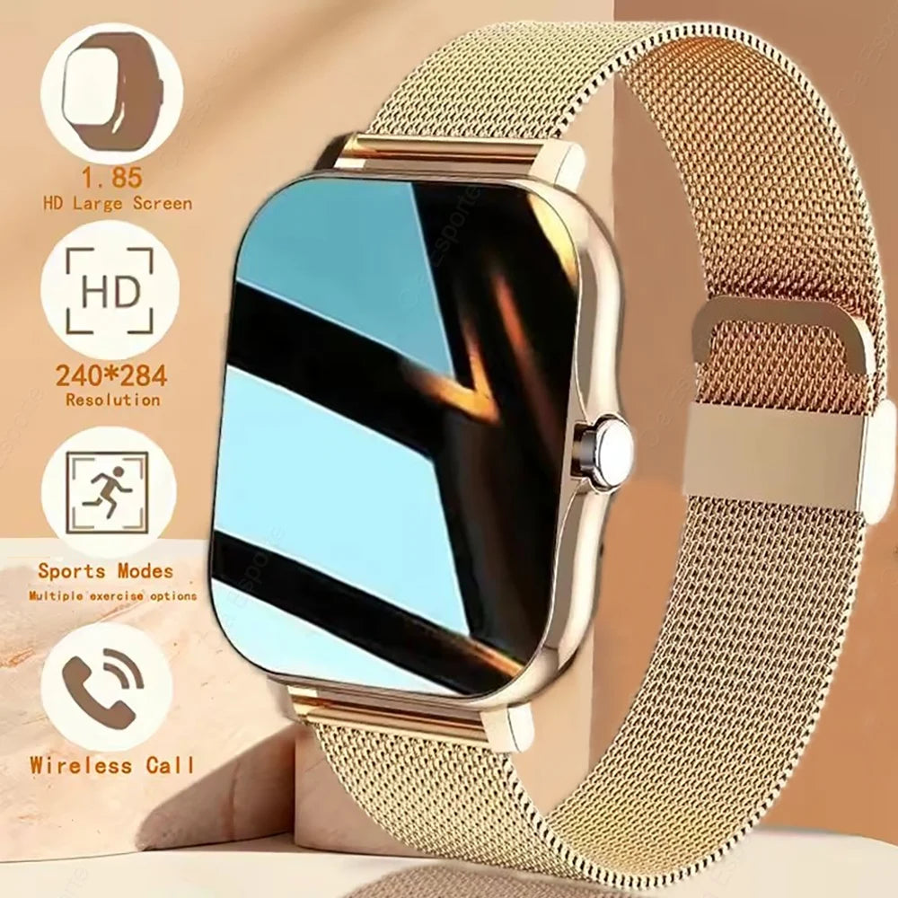 New Multi-sport Smart Watch Heart Rate Monitor Blood Oxygen Tracking BT Calls 240*280 Screen IP67 Waterproof Android iOS Watches