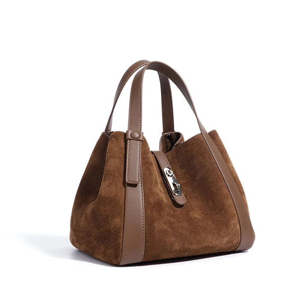 Luxury Women Handbag Custom Letters Small Female Hobo Tote Bag Velvet Suede Cow Leather New Design Lady Top Handle Shoulder Bag