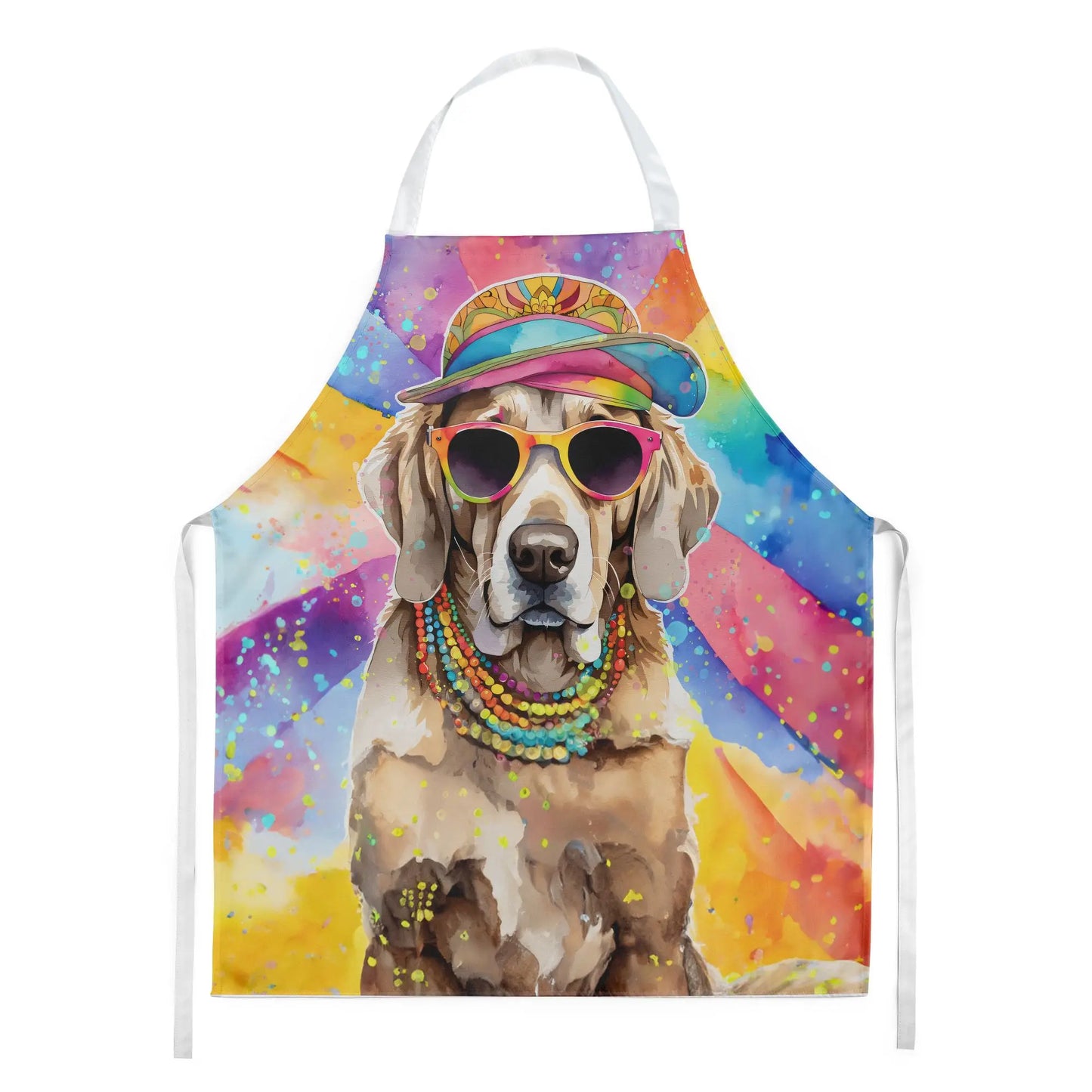 Unisex Large Multicolor Weimaraner Hippie Dawg Apron for Cooking Baking Crafts Gardening-for Adults Men Women Kitchen Server