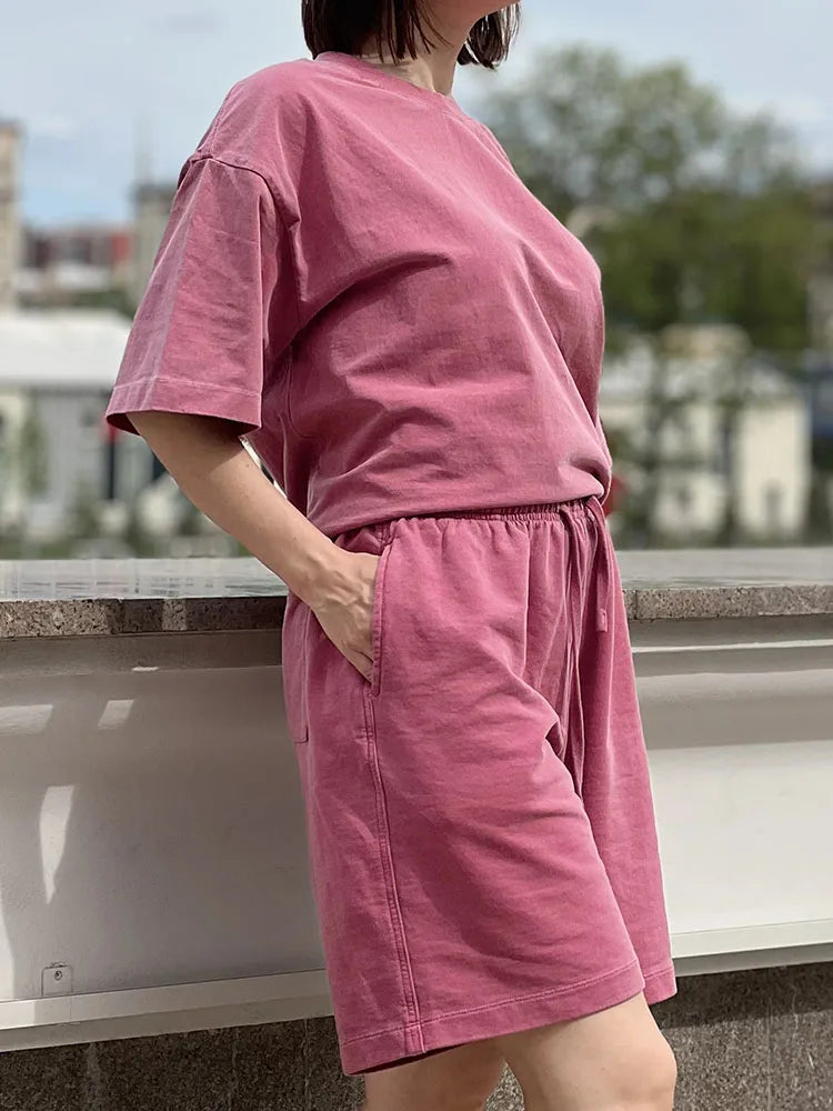 MiuKoMiYa Summer Loose T Shirts Women Basic Cotton Wahsed Short Sleeve Tees Oversized Casual Basic Female T Shirts Streetwear
