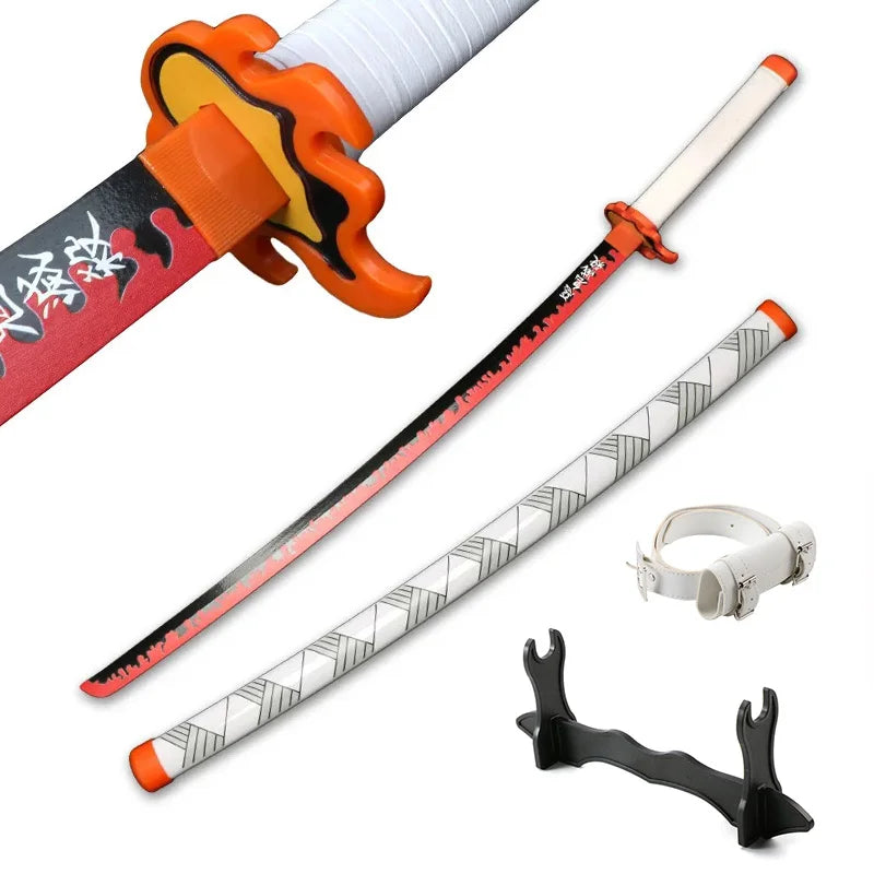 Anime Katana 104cm/41in Tanjiro Zenitsu Kyoujurou Samurai Swords Original Texture  Anime Katana  Cosplay Bamboo Wooden Toy Sword