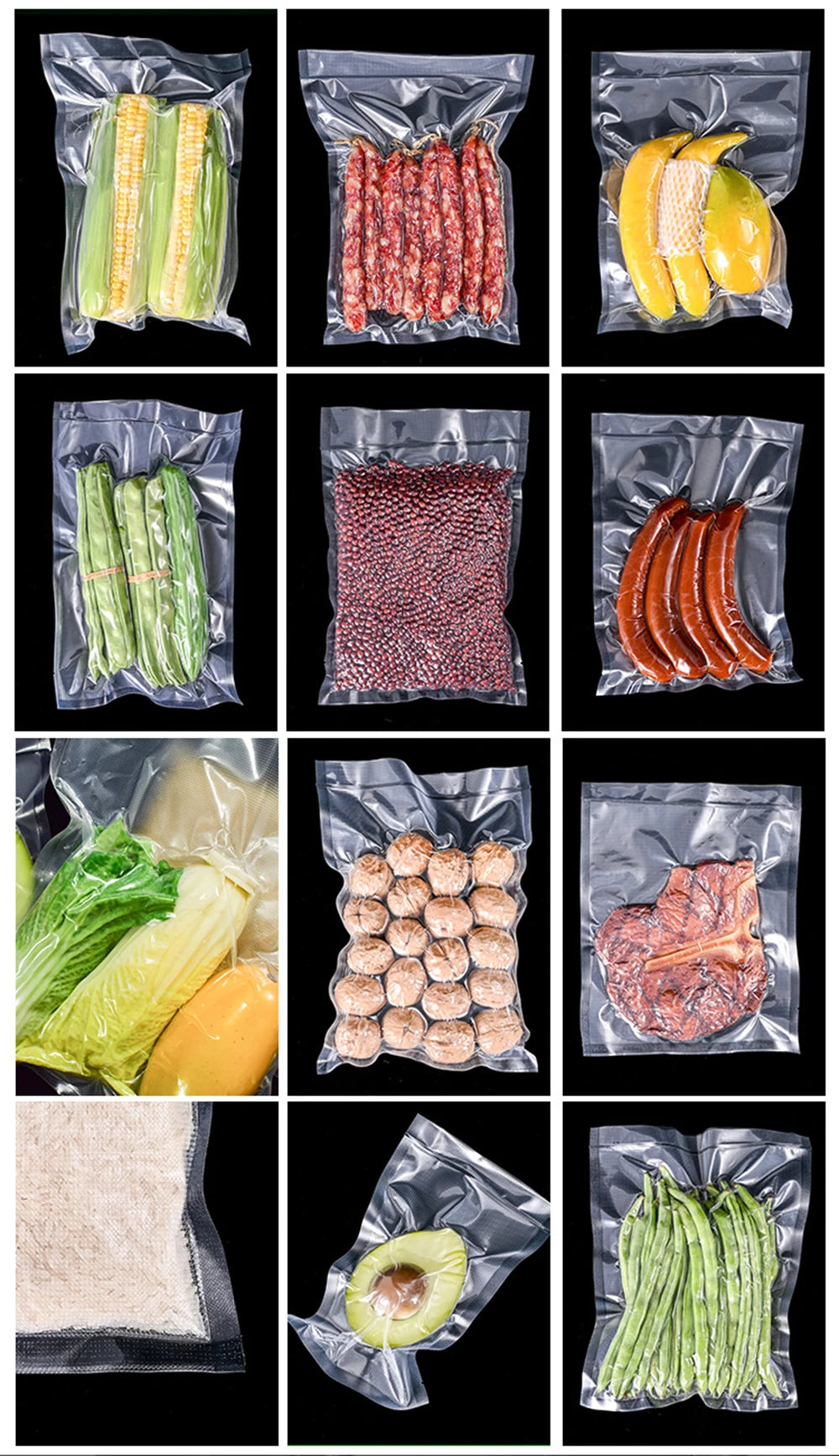 Vacuum Packaging Bags Roll Food Vacuum Bags Vacuum Sealer Bags for Food Vacuum Storage Bags 500cm/Rolls Vacuum Packed Bags Rolls