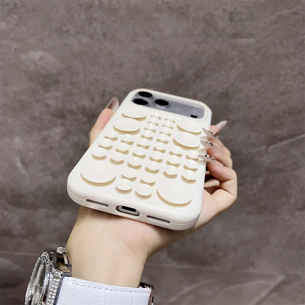 Circular Suction Cup Silicone Phone Case for iPhone 17 16 Pro 15 14 13 Max Adsorption Strong Multi Function Shockproof Cover