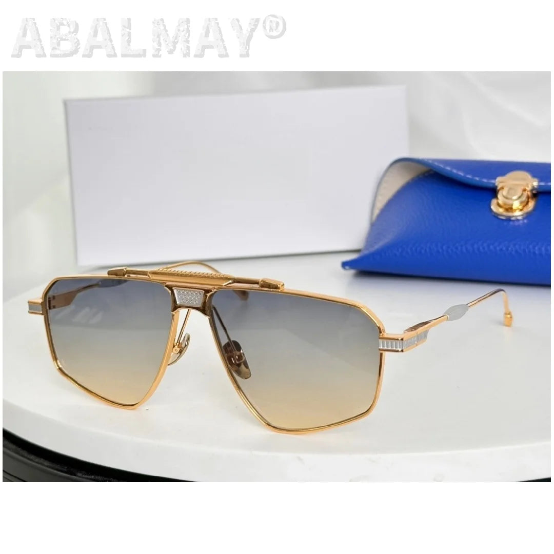 Acetate UV400 Sunglasses with Titanium Frame — Unisex Fashion Sun Glasses Size 58-12