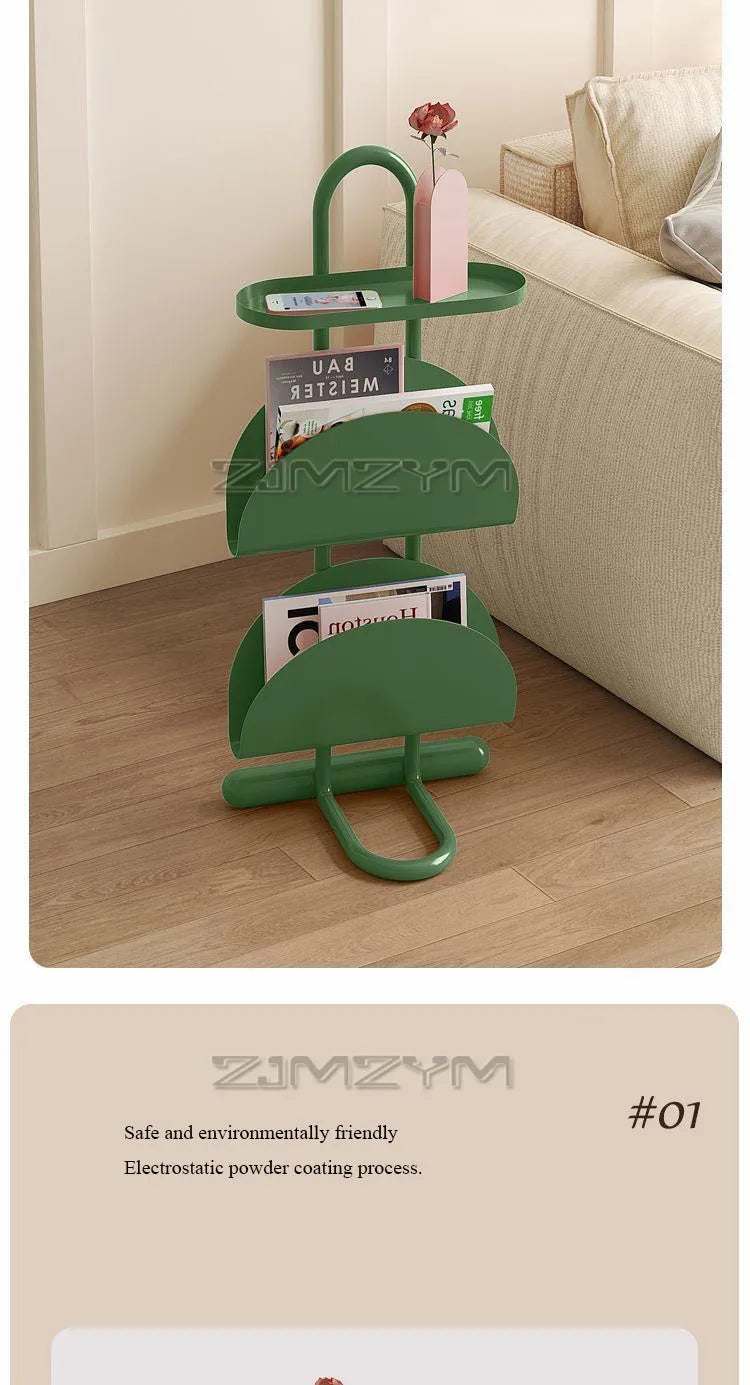 3-Tier Save Space Side Table Removable Sofa Side Cabine Living Room Balcony Coffee Table Magazine Bookcase Bedroom Bedside Shelf