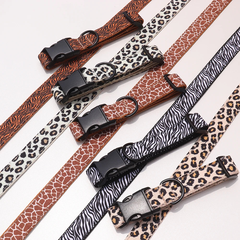 Animal Colors Customized Dog Collar Set Personalized Id Name Tel Adjustable Free Engraving Name for Small Medium Large Dogs