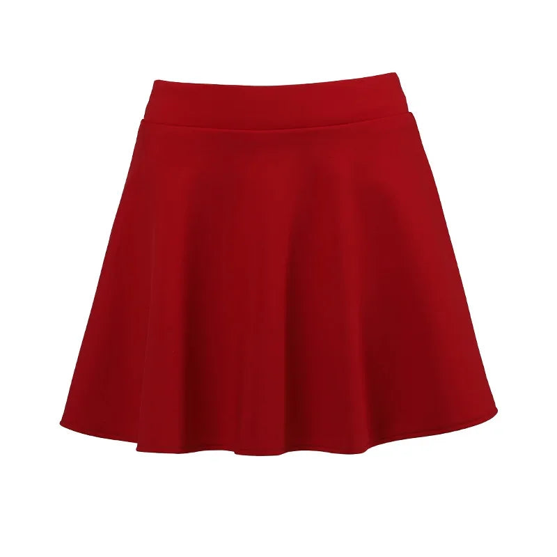 Black Skirts Woman Fashion 2024 Summer Elastic High Waist A-Line Knit Mini Short Red Umbrella Skirt Summer Women's Clothing