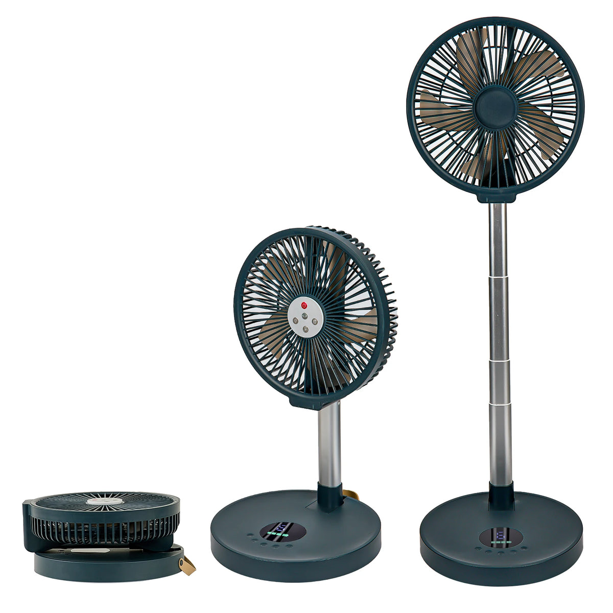 Portable Standing Fan with Remote Controller Foldable Desk Fan 10 inch fan blade Rechargeable Powered Pedestal Fan for Camping