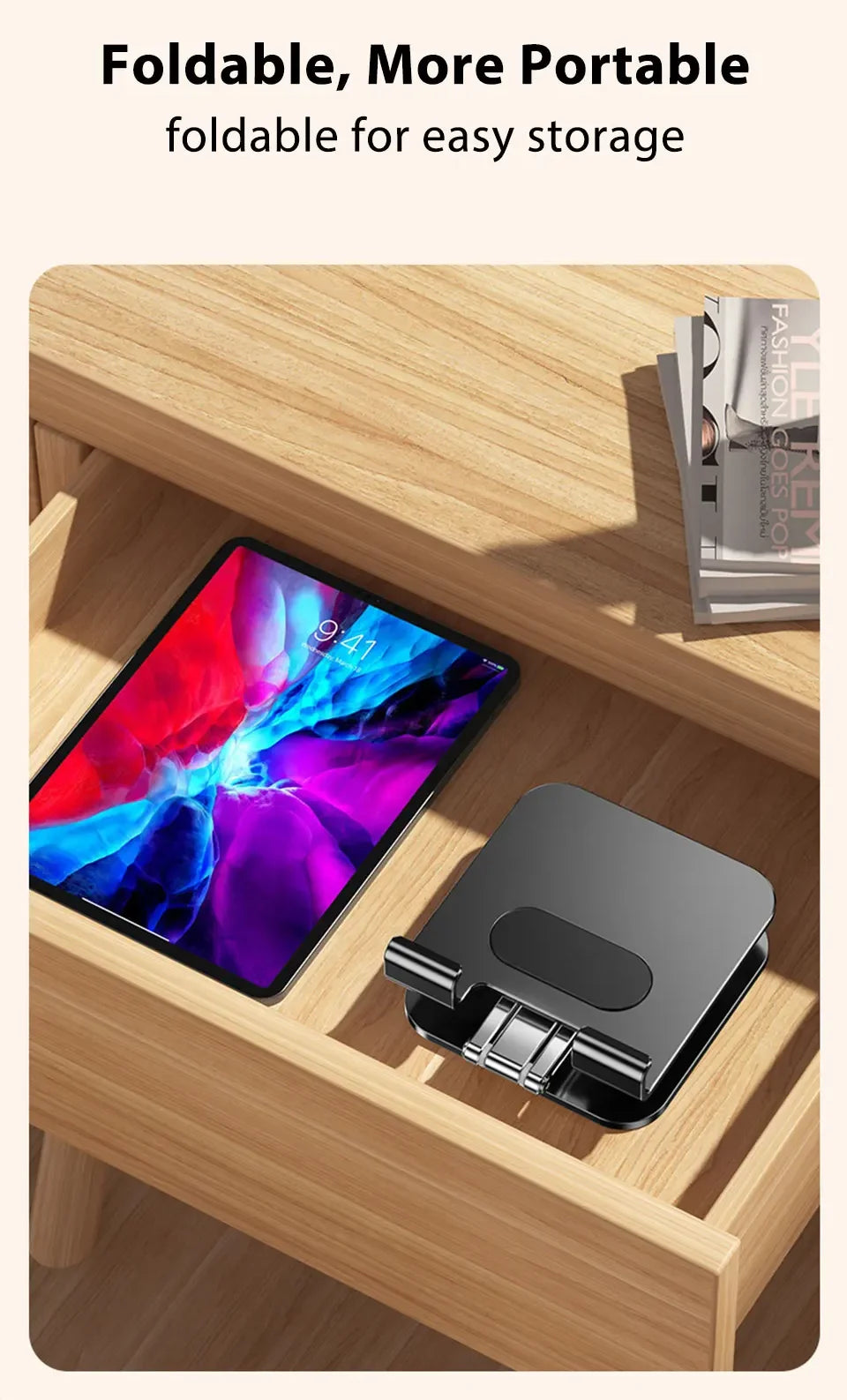 Tablet Holder Carbon Steel Stand with 360° Rotation Adjustable Stand For iPad Pro Air Mini Mobile Phone Desk Bracket 4-15 Inch