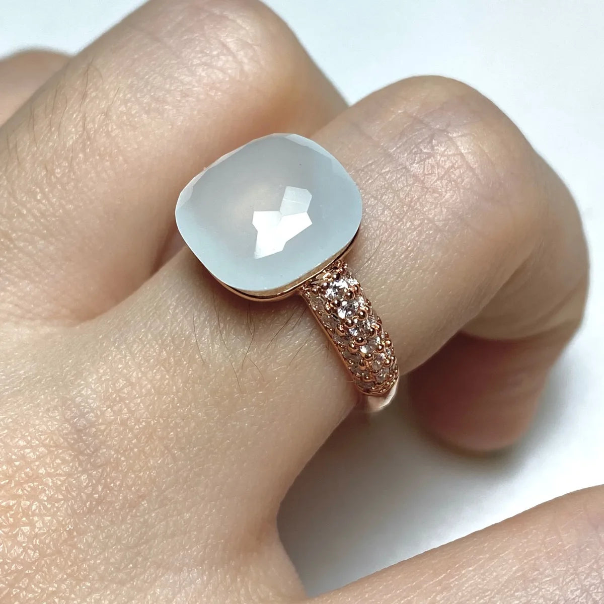 12.6mm   Ring Candy Style Zircon Ring Flat Pink Green Purple Crystal Ring For Women Candy Ring Fashion Jewelry Gift