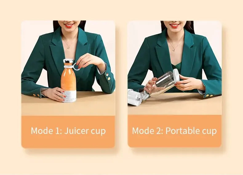 Wireless Charging 4 Blades Electric Juicer Mini Portable Blender Fruit Mixers Extractors Multifunction Juice Maker Machine