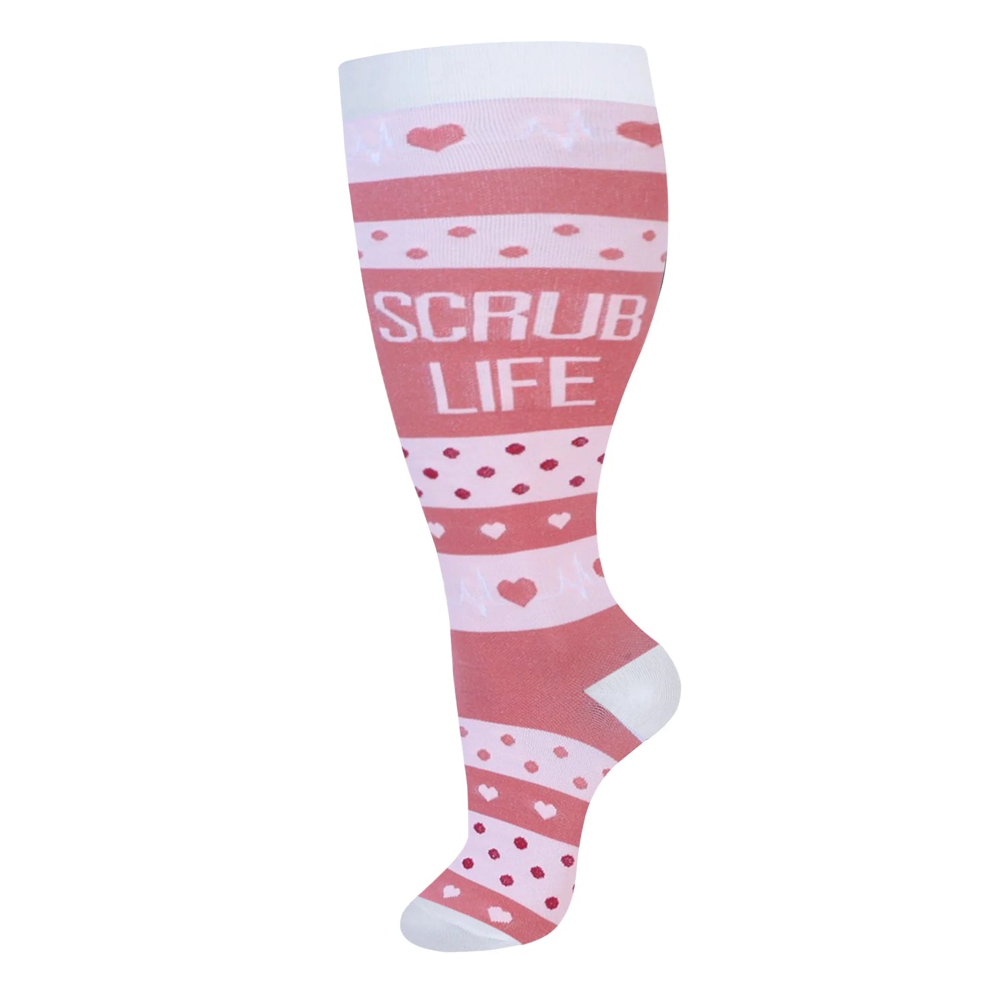 Plus Size Compression Socks for Women Men 20-30 MmHg Wide Calf Extra Large Knee High Flight Sock for Circulation Support 2XL-4XL