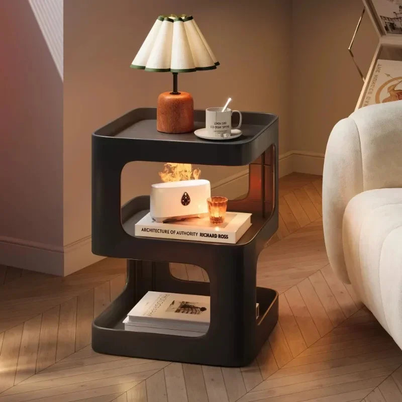 Light Luxury Sofa Table Solid Color Bookshelf Living Room Small Coffee Table Bedroom Simple Bedside Table Creative Computer Desk