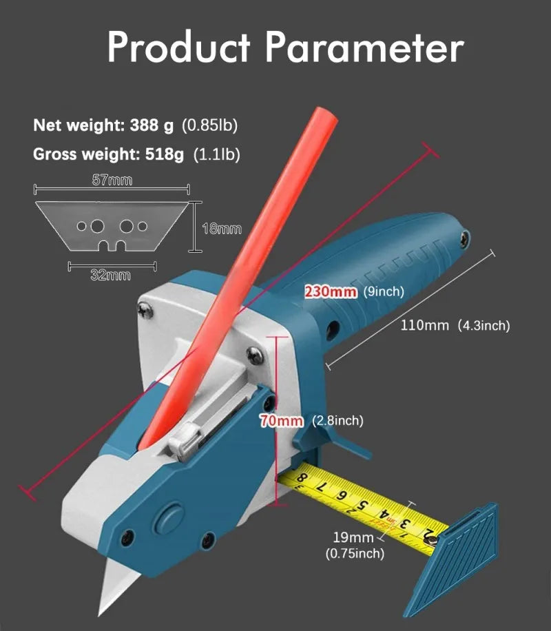 Hand Tools Plasterboard Edger With 5M Tape Measure Drywall Cutting Carpentry Tool Gypsum Board Cutter Cardboard Scriber