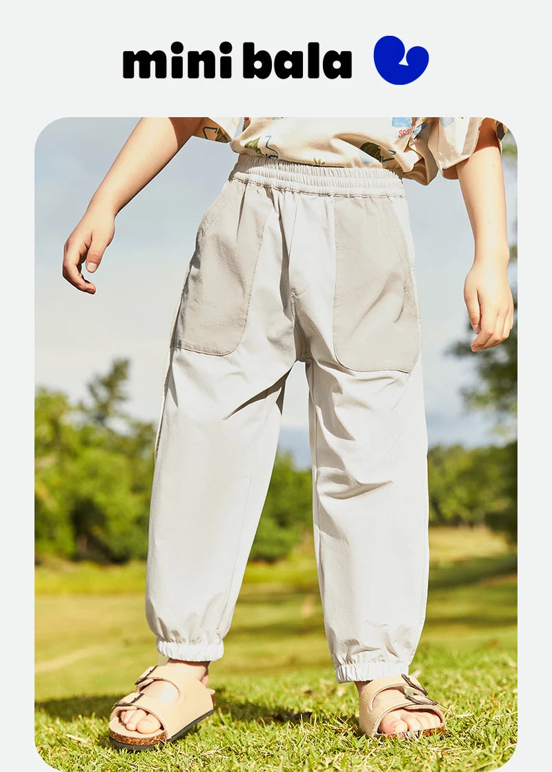 Mini Bala Long Pants Kids Casual Pants 2024 Summer Quick-Dry Cool-Feeling Long Pants