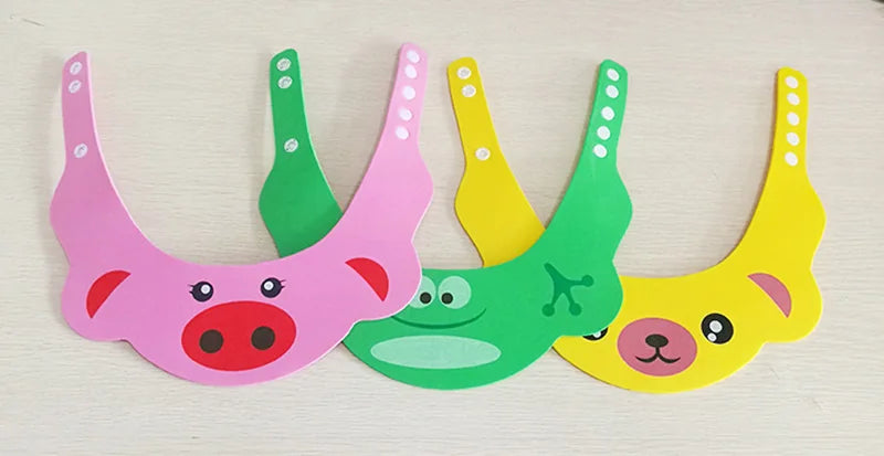 Baby cartoon hair washing, water blocking, ear protection hat, baby shower cap, washing and protection tools
