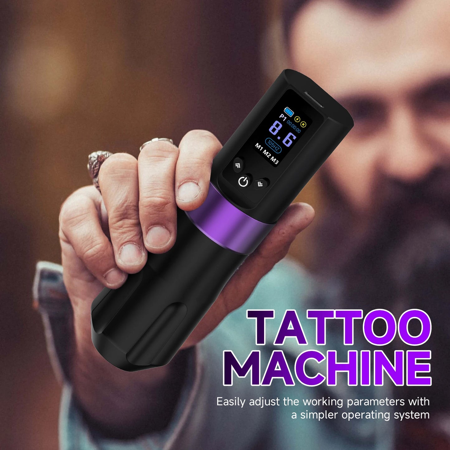 DQFART Wireless Tattoo Pen 10000 Rmp For Permanent Makeup Tattoo Machine for Professional Tattoo Artists Tattoo Supplies